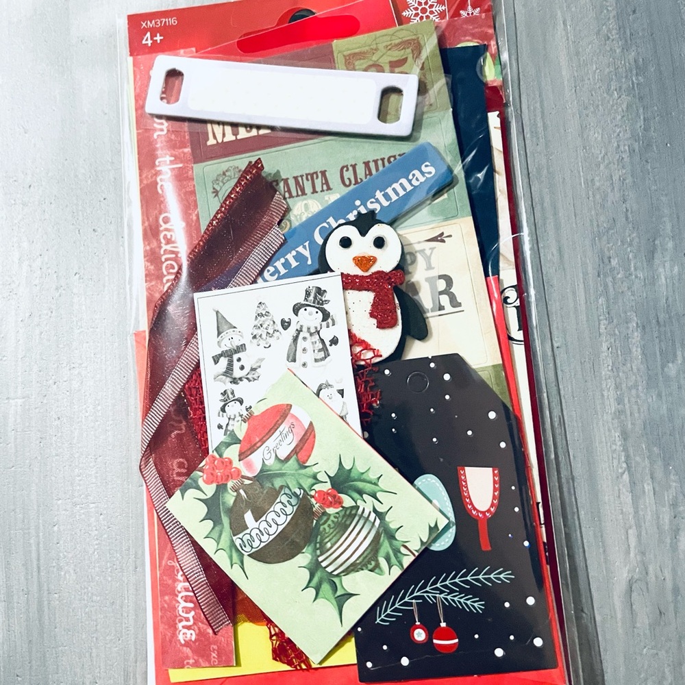 Festive Holiday Notebook Set with Red Accents